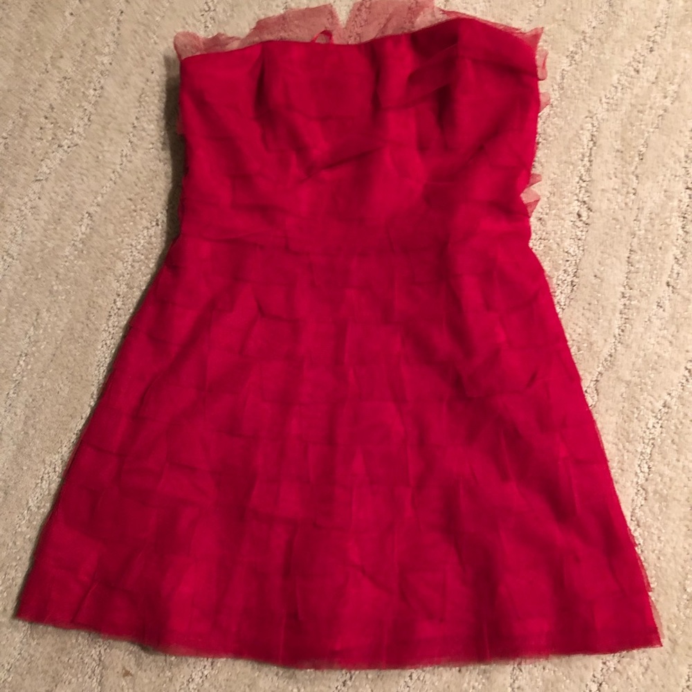 BCBG RED SILK DRESS